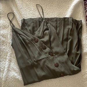 Army green strapped dress